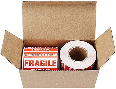 Immuson Warning Fragile Tape, 3"" X 2"" Fragile Handle with Care Warning Stickers for Shipping and Packing,500 Labels Per Roll (2 Rolls) - Image 3